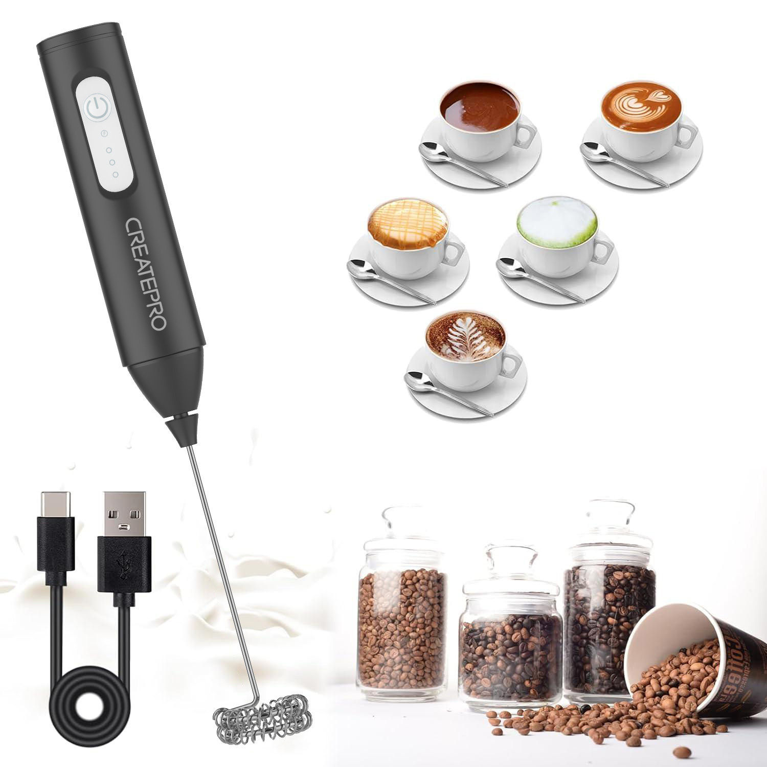 Milk Frother Automatic - Pengaduk Susu Isi Ulang Otomatis Pembuat