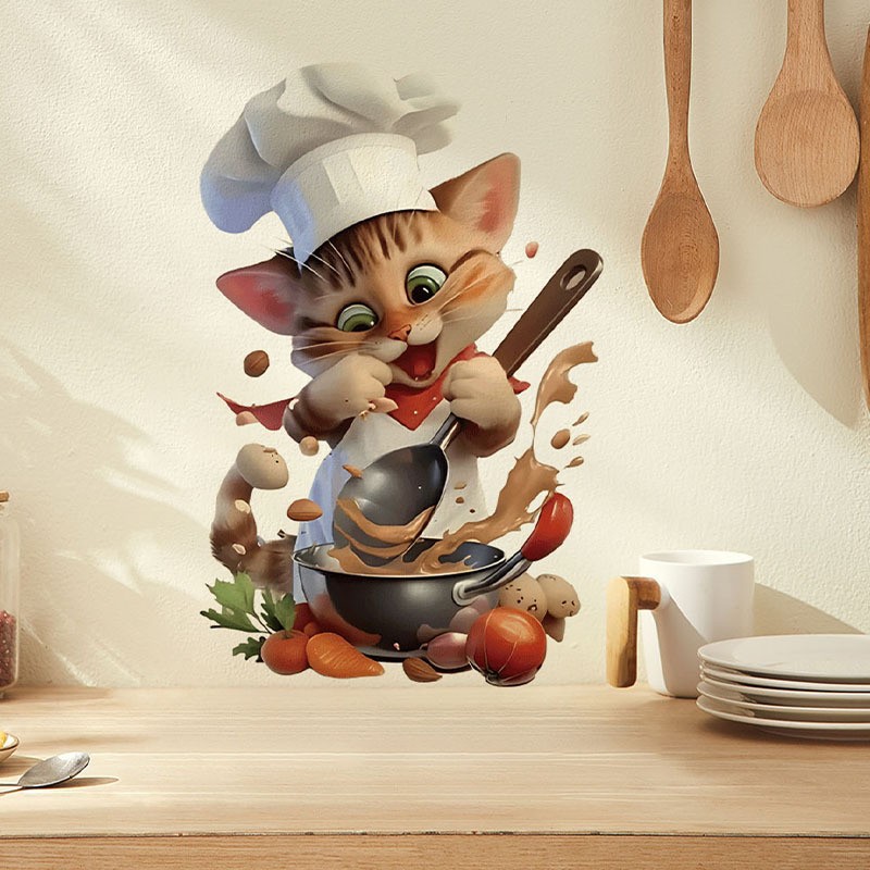 Kitchen Appliances Design - Stiker Dinding Berperekat Tikus Kartun yang