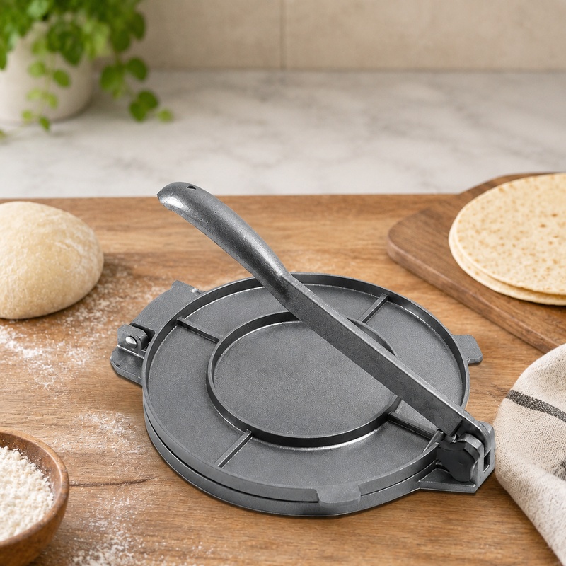 Tortilla Press Cast - Alat Penekan Tortilla Aluminium yang Tahan