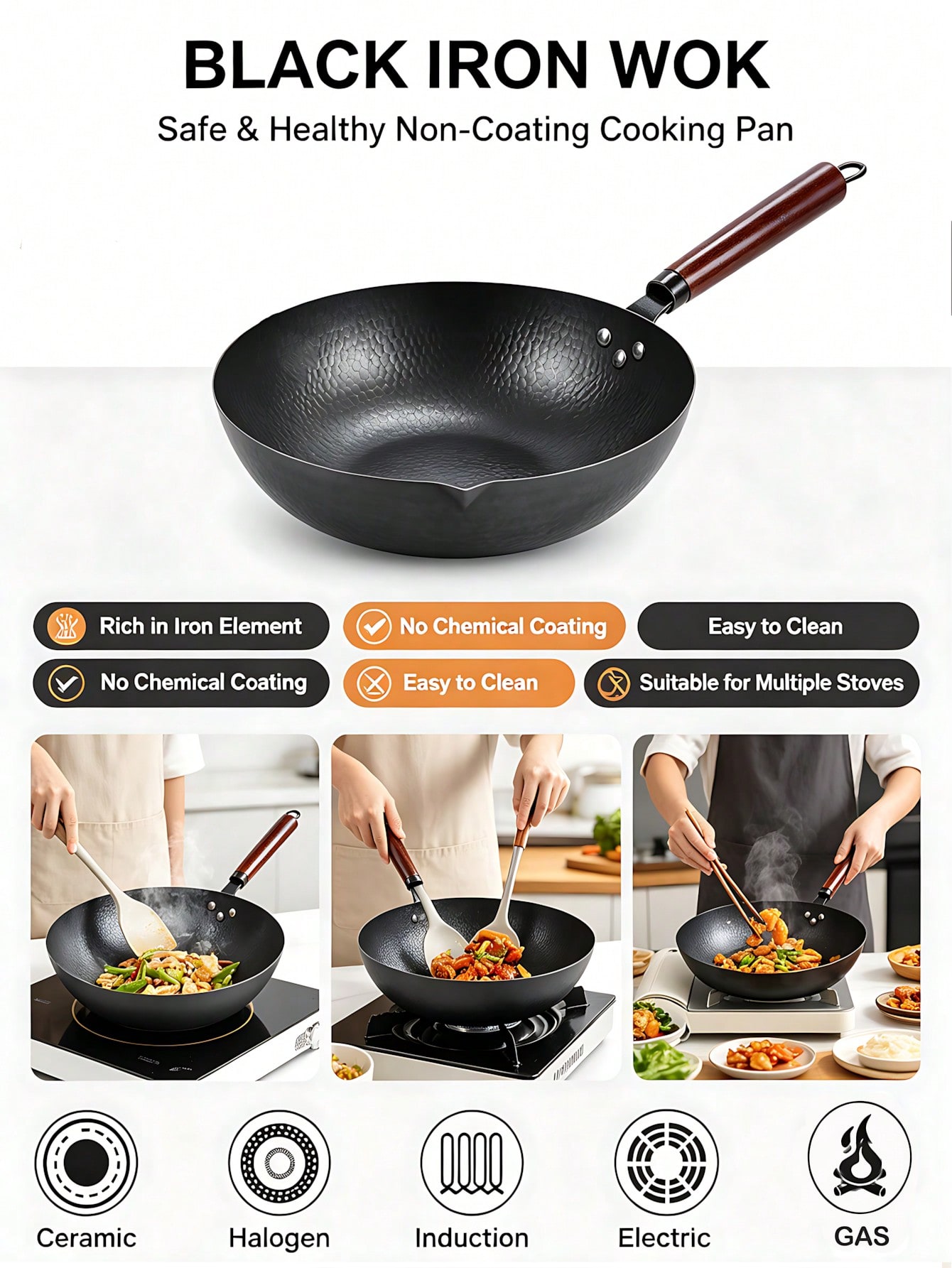 Wajan Wok 13 Inci, Wajan Baja  - Wok Electric Flat ulasan dan harga