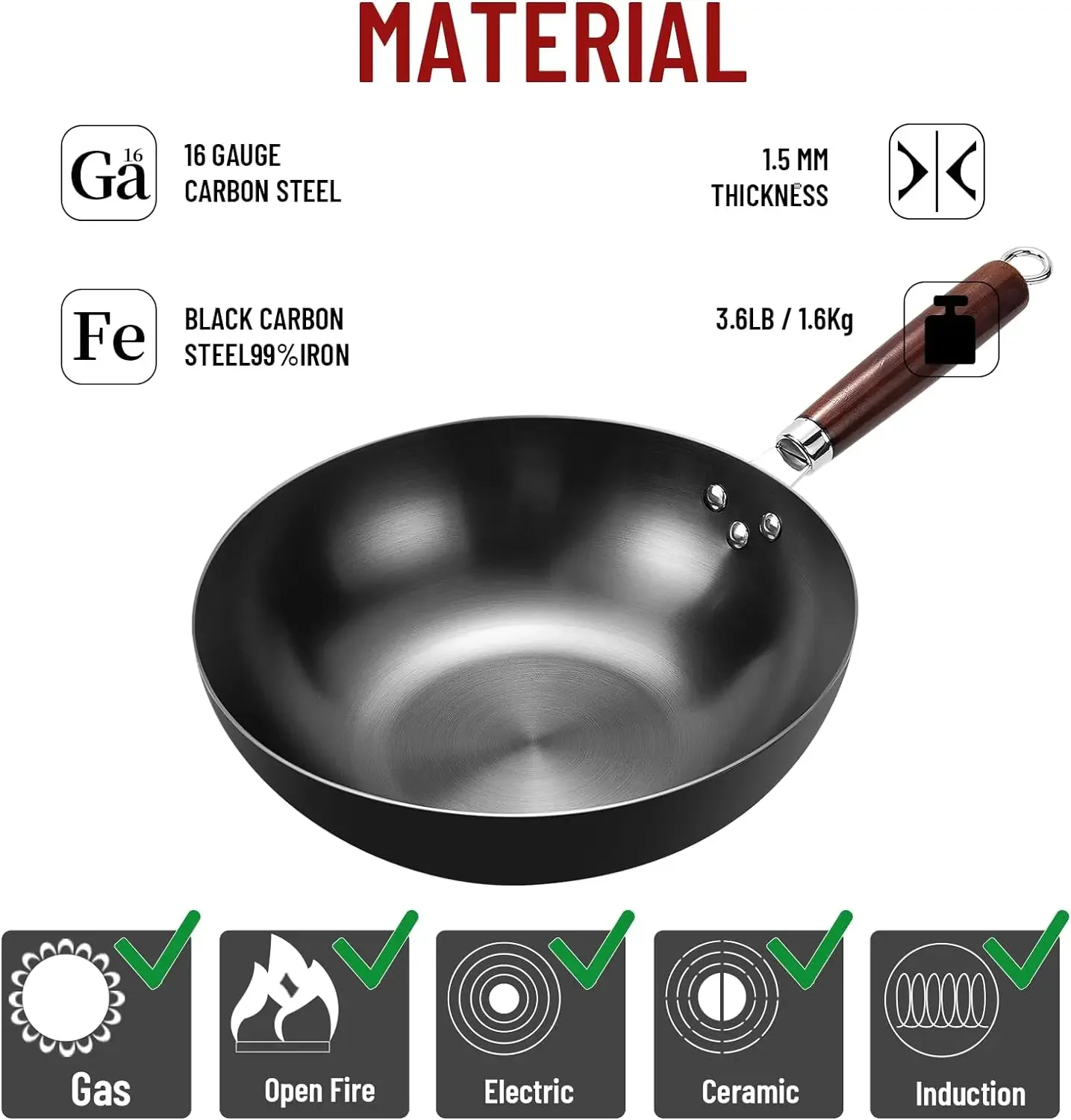 Wajan dengan Dasar Datar 32 cm - Wok Electric Flat ulasan dan harga